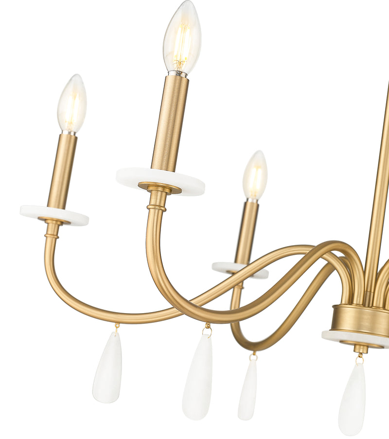 Toussant 6 Light 32" Chandelier in Modern Gold