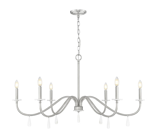 Toussant 6 Light 45" Chandelier in Brushed Nickel