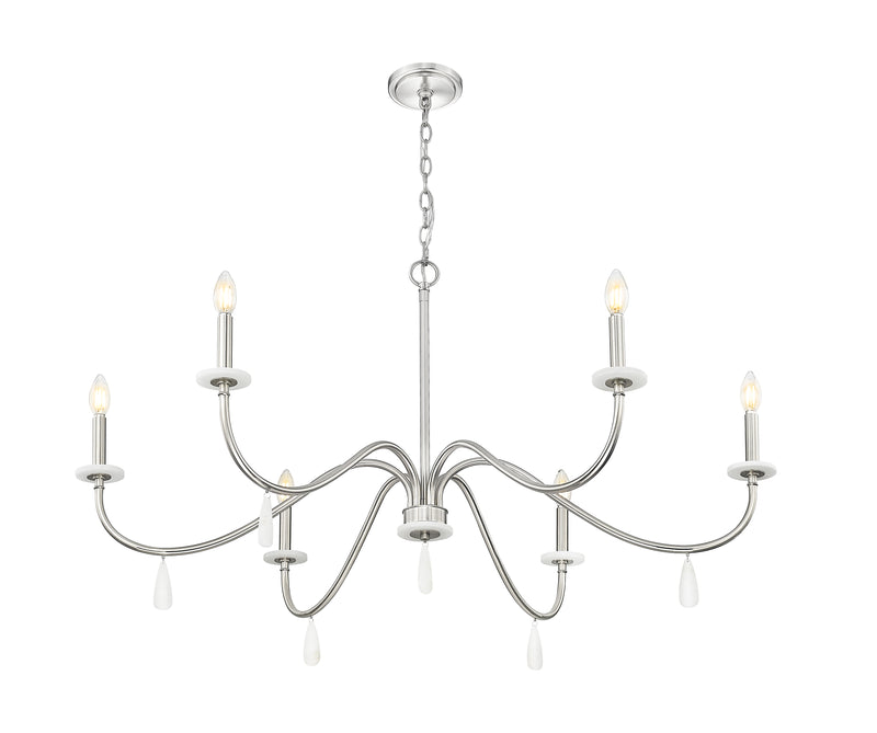 Toussant 6 Light 45" Chandelier in Brushed Nickel