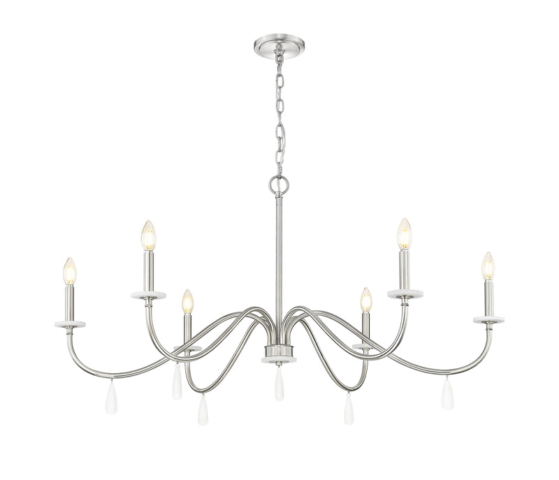 Toussant 6 Light 45" Chandelier in Brushed Nickel