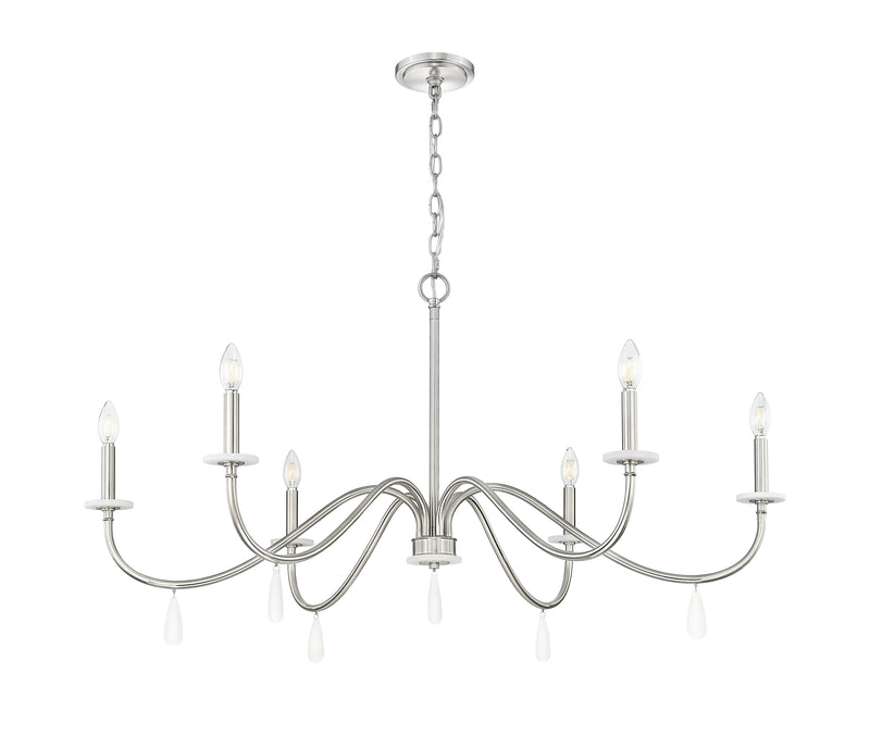 Toussant 6 Light 45" Chandelier in Brushed Nickel