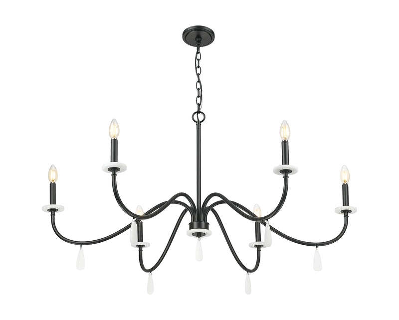 Toussant 6 Light 45" Chandelier in Matte Black