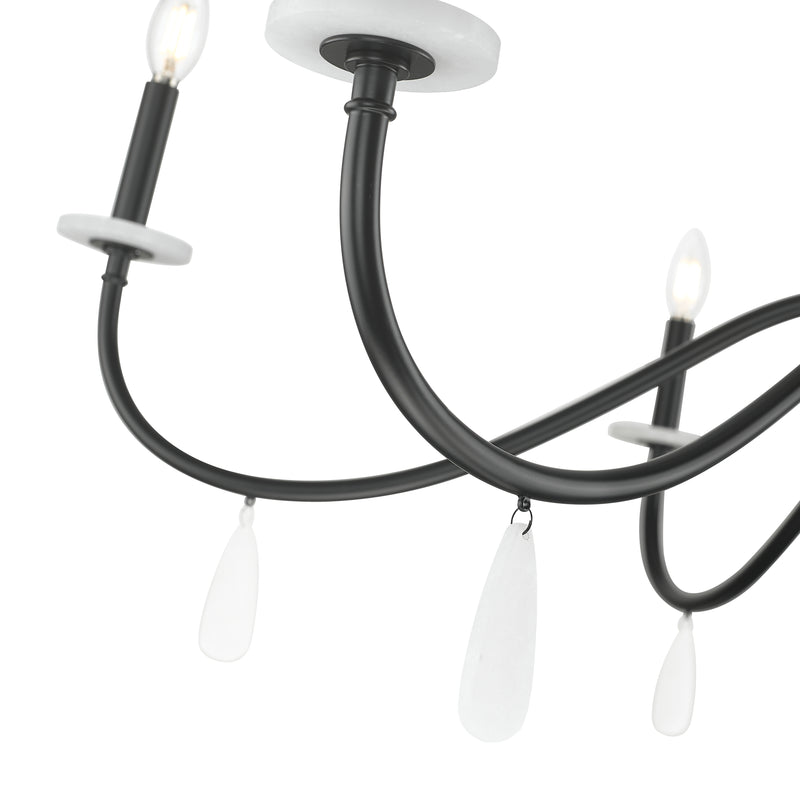 Toussant 6 Light 45" Chandelier in Matte Black