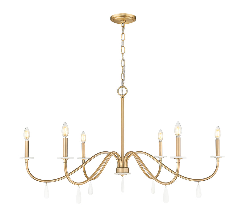 Toussant 6 Light 45" Chandelier in Modern Gold