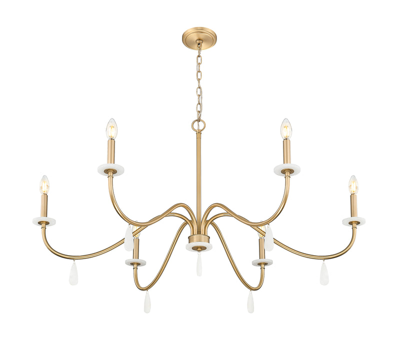 Toussant 6 Light 45" Chandelier in Modern Gold