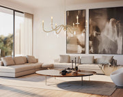 Toussant 6 Light 45" Chandelier in Modern Gold in a room setting