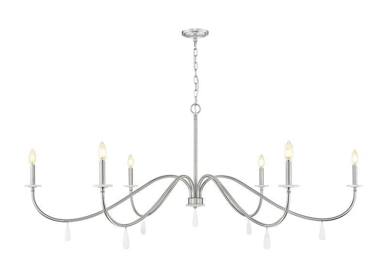 Toussant 6 Light 63" Chandelier in Brushed Nickel