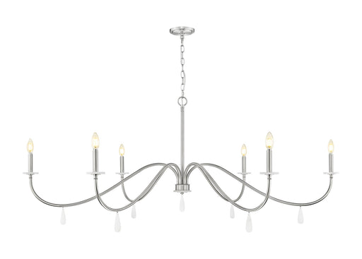 Toussant 6 Light 63" Chandelier in Brushed Nickel