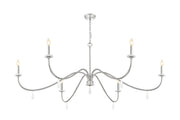 Toussant 6 Light 63" Chandelier in Brushed Nickel