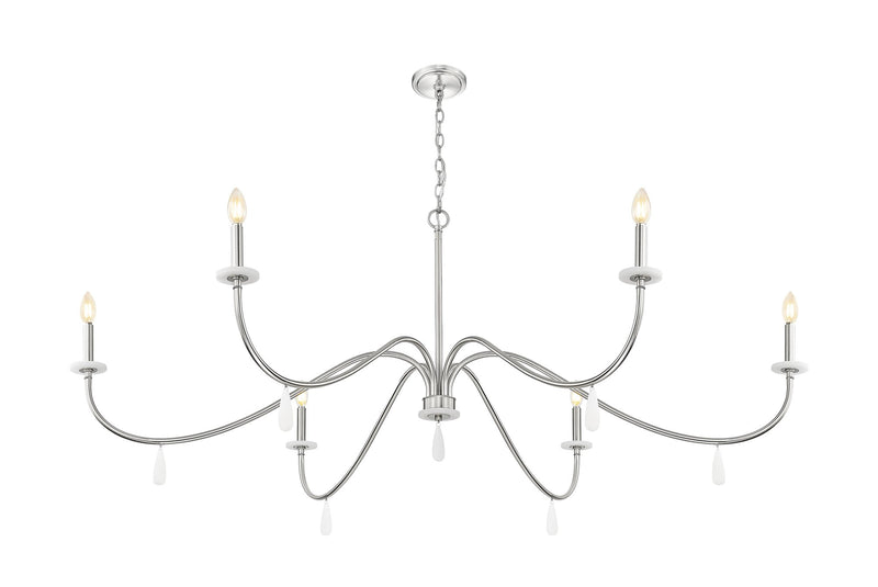 Toussant 6 Light 63" Chandelier in Brushed Nickel