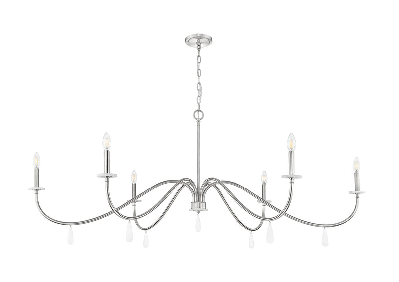 Toussant 6 Light 63" Chandelier in Brushed Nickel