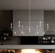 Toussant 6 Light 63" Chandelier in Brushed Nickel in a room setting