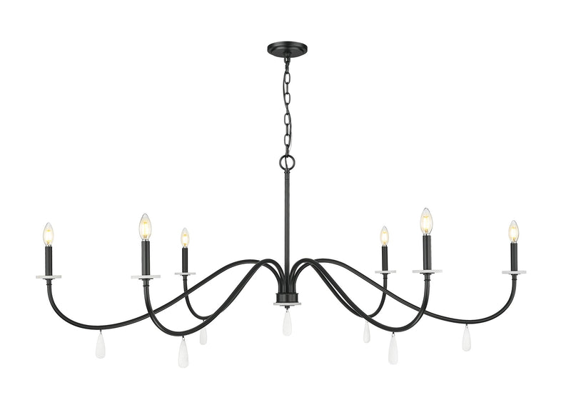 Toussant 6 Light 63" Chandelier in Matte Black