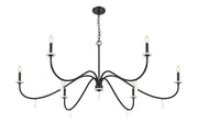 Toussant 6 Light 63" Chandelier in Matte Black