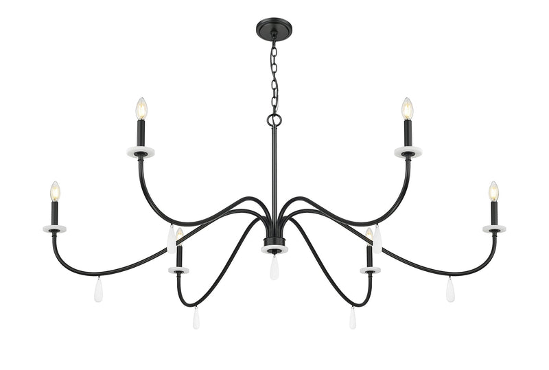 Toussant 6 Light 63" Chandelier in Matte Black