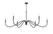 Toussant 6 Light 63" Chandelier in Matte Black