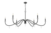 Toussant 6 Light 63" Chandelier in Matte Black
