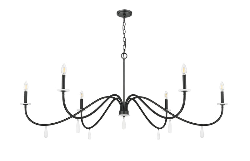 Toussant 6 Light 63" Chandelier in Matte Black