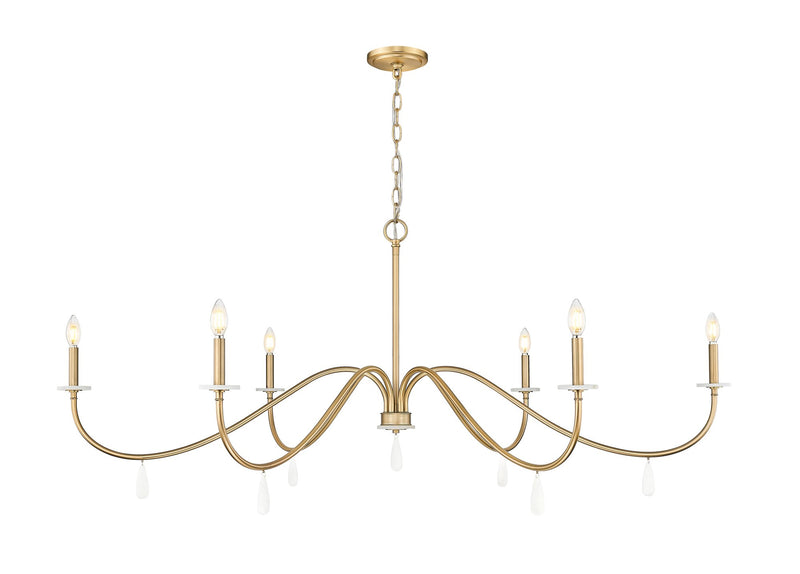 Toussant 6 Light 63" Chandelier in Modern Gold