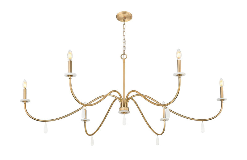 Toussant 6 Light 63" Chandelier in Modern Gold