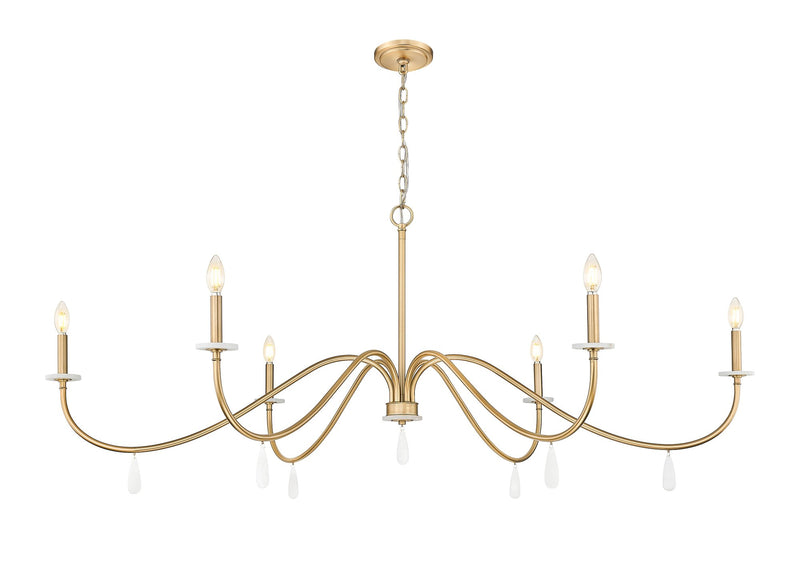 Toussant 6 Light 63" Chandelier in Modern Gold