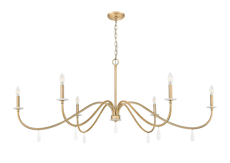 Toussant 6 Light 63" Chandelier in Modern Gold