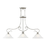 Coronado 3-Light Linear Chandelier in Brushed Nickel