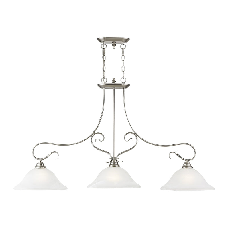 Coronado 3-Light Linear Chandelier in Brushed Nickel