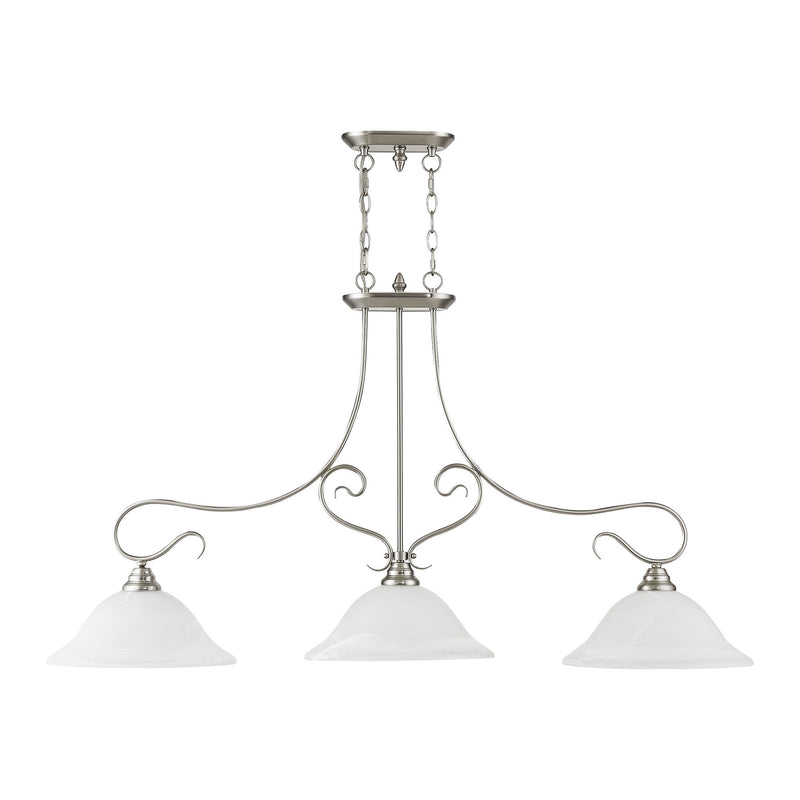 Coronado 3-Light Linear Chandelier in Brushed Nickel