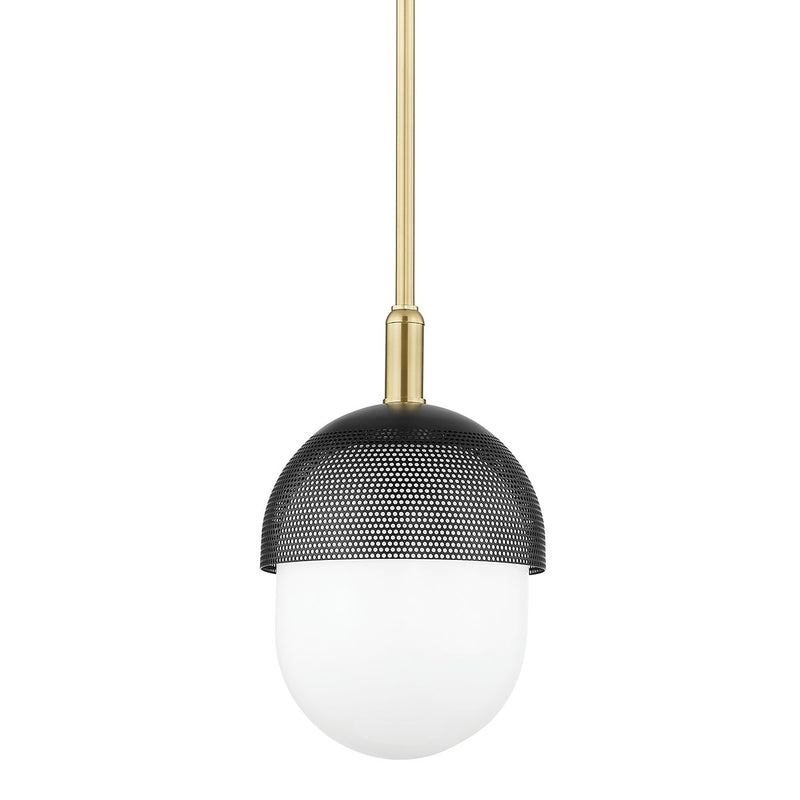 Nyack Small Pendant in Aged Brass / Black