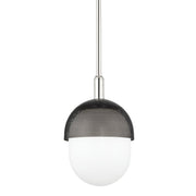 Nyack Small Pendant in Polished Nickel / Black