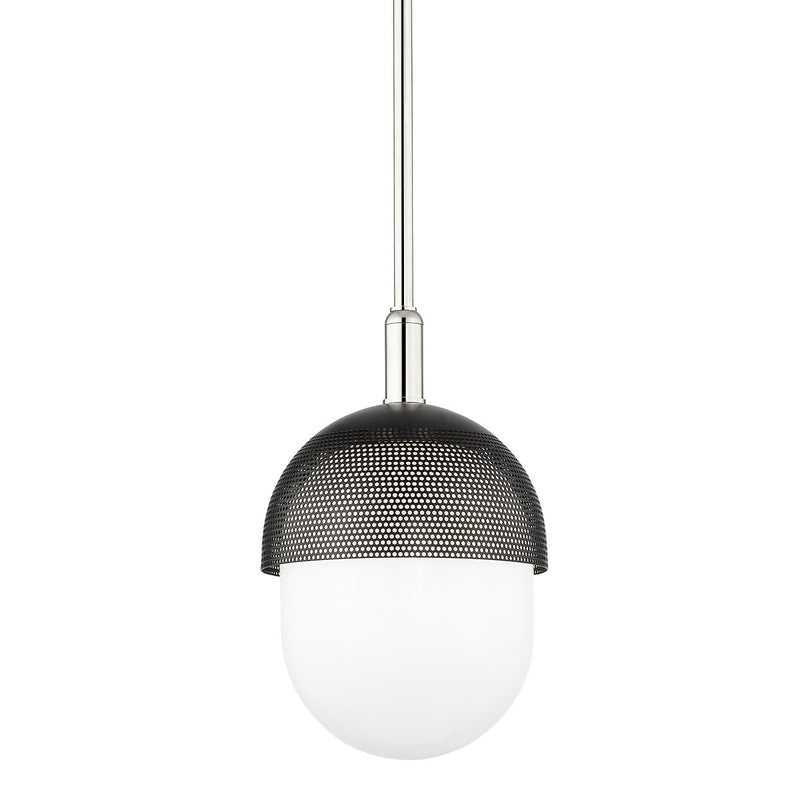 Nyack Small Pendant in Polished Nickel / Black