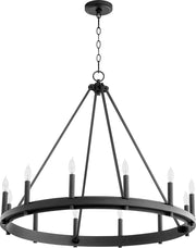 Aura 12 Light Chandelier in Textured Black