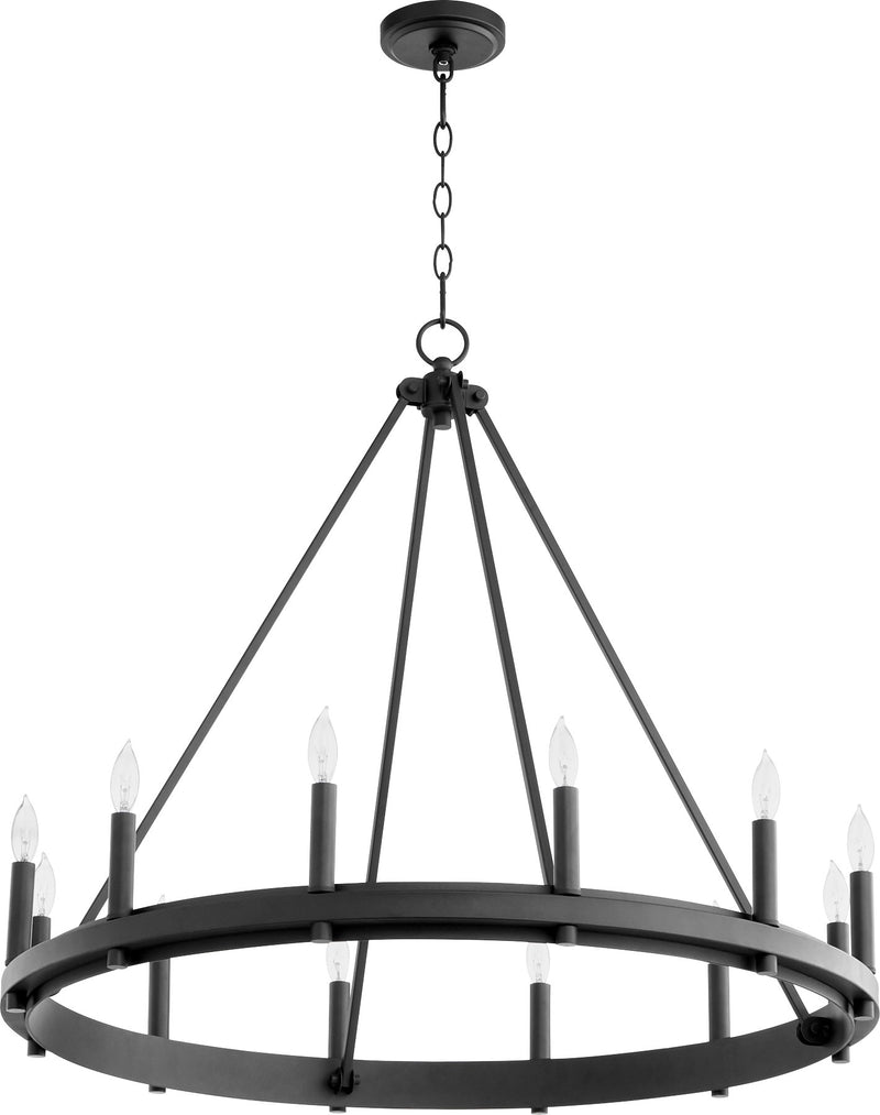 Aura 12 Light Chandelier in Textured Black