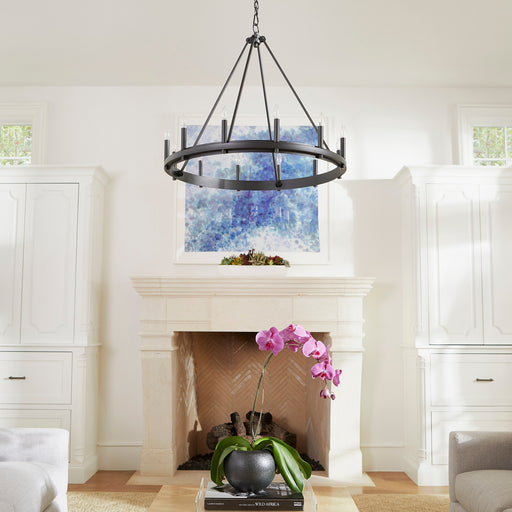 Aura 12 Light Chandelier in Textured Black