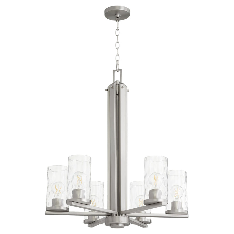 Steinway 6 Light Chandelier in Satin Nickel
