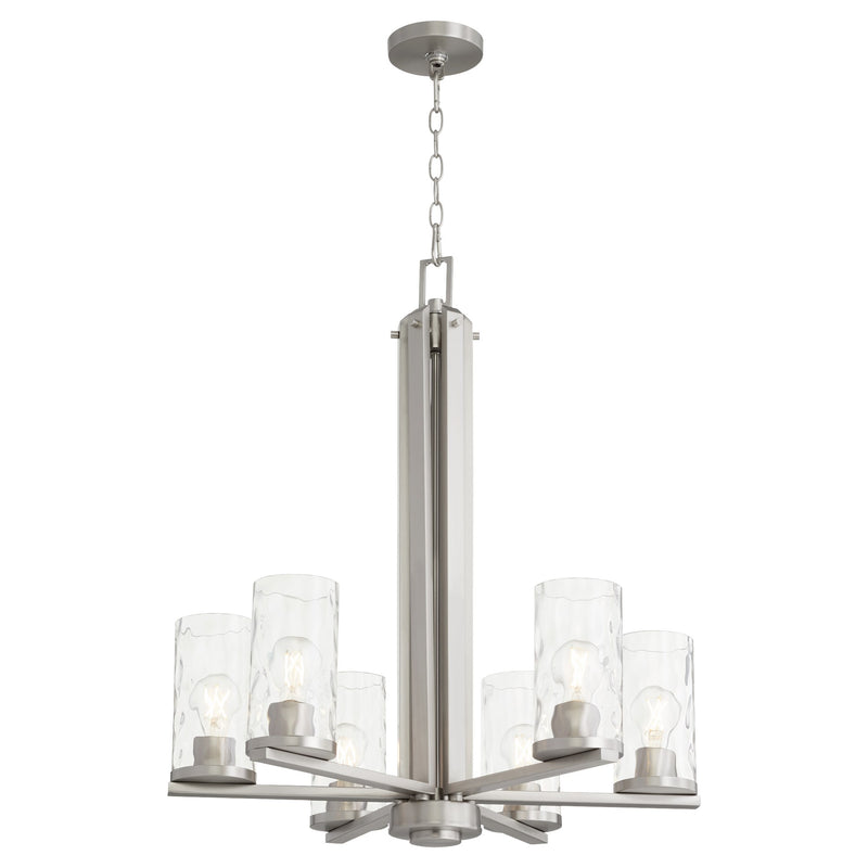 Steinway 6 Light Chandelier in Satin Nickel