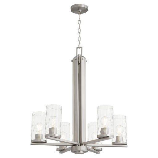 Steinway 6 Light Chandelier in Satin Nickel