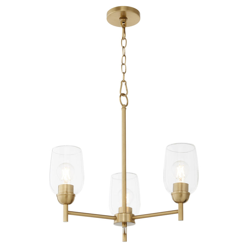 Wallinger 3 Light Chandelier in Aged Brass