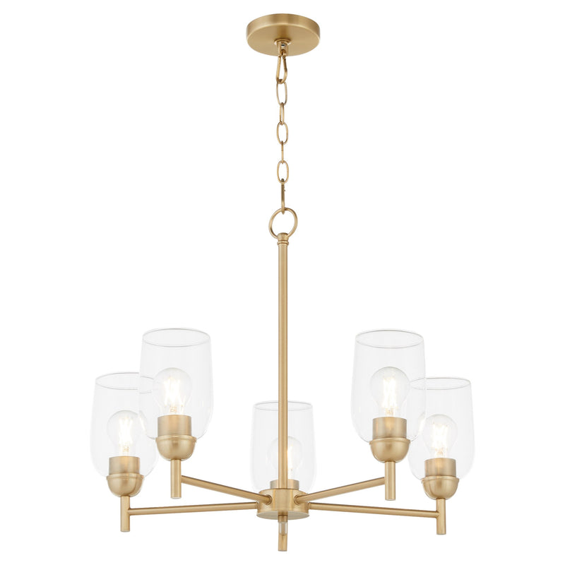 Wallinger 5 Light Chandelier in Aged Brass