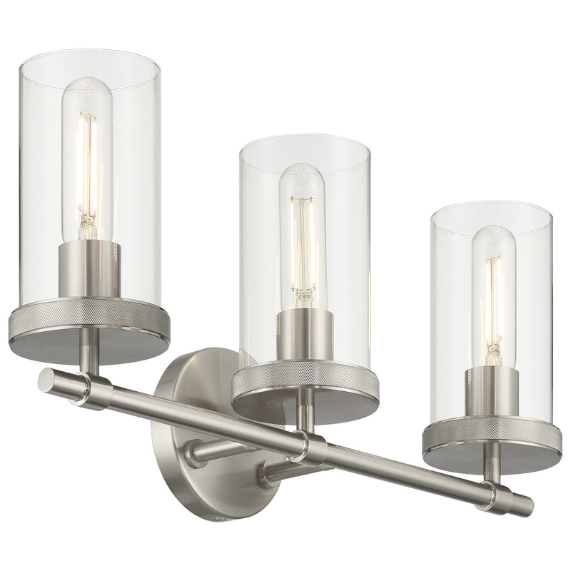 Lily 3-Light Bath Vanity Light in Brushed Steel