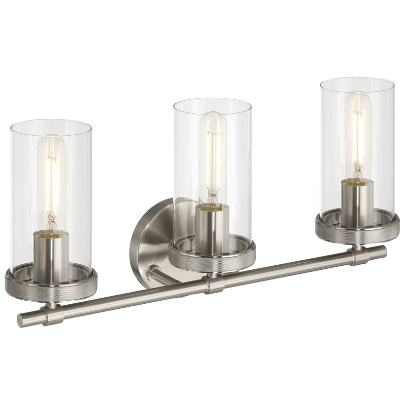 Lily 3-Light Bath Vanity Light in Brushed Steel