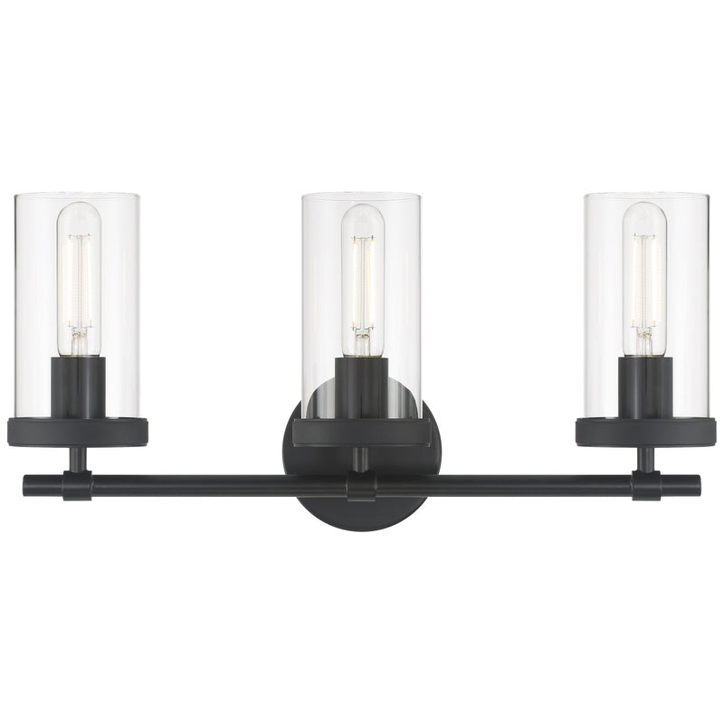 Lily 3-Light Bath Vanity Light in Matte Black