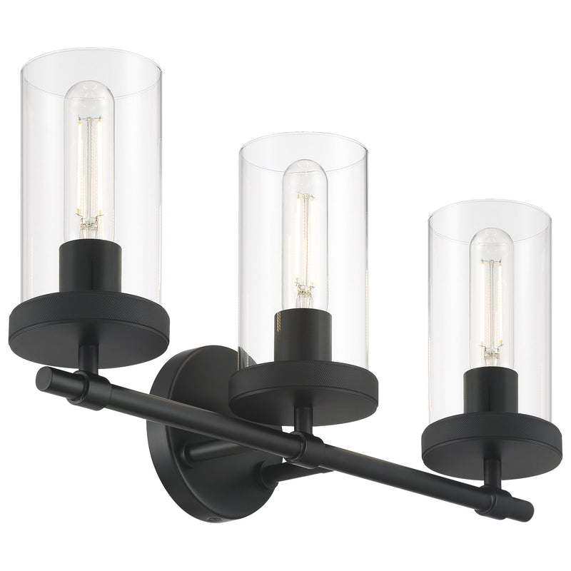 Lily 3-Light Bath Vanity Light in Matte Black