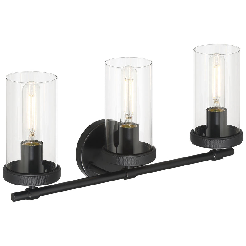 Lily 3-Light Bath Vanity Light in Matte Black