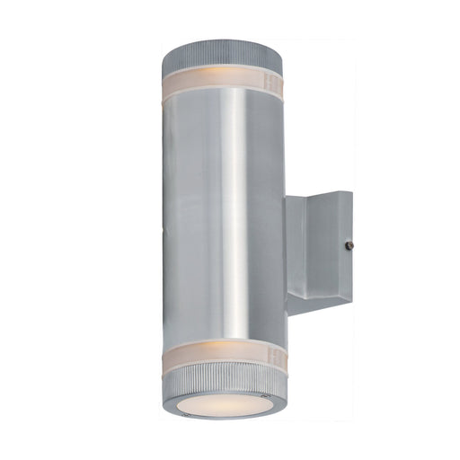 Lightray 12" 2 Light Outdoor Wall Sconce in Brushed Aluminum