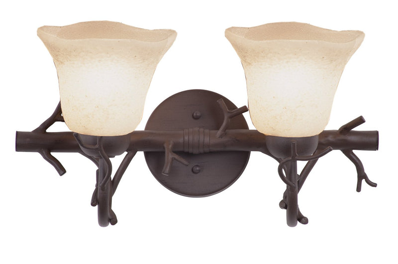 Vine 2-Light Bath Vanity Light in Bark