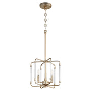Optic 3 Light Chandelier in Aged Brass