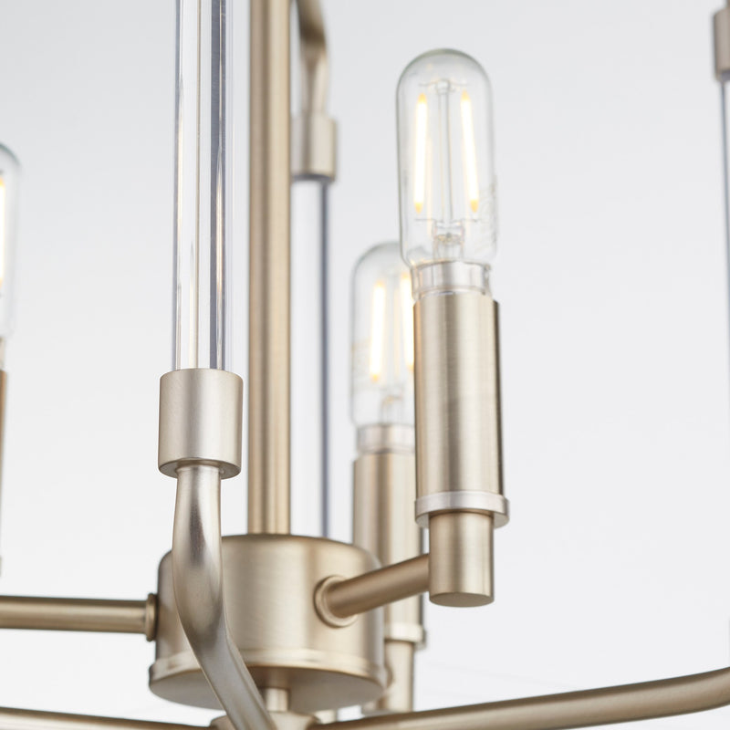 Optic 3 Light Chandelier in Aged Brass