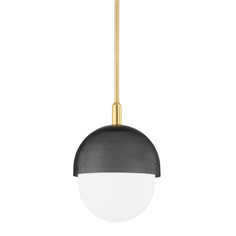 Nyack Medium Pendant in Aged Brass / Black